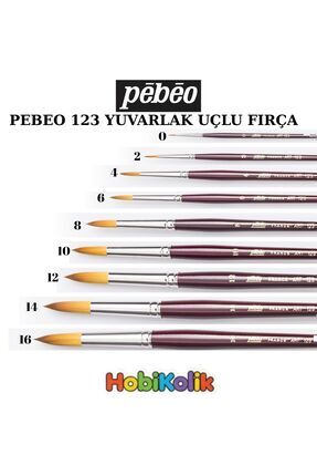 Hobikolik Pebeo Yuvarlak Uçlu Sentetik Kıl Seri 123 Guaj ve Suluboya Fırçası ...