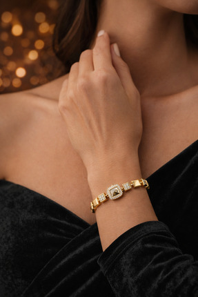 Zeraf Takı Zeraf Gold Taş Detaylı 14k Vip Kadın Bileklik