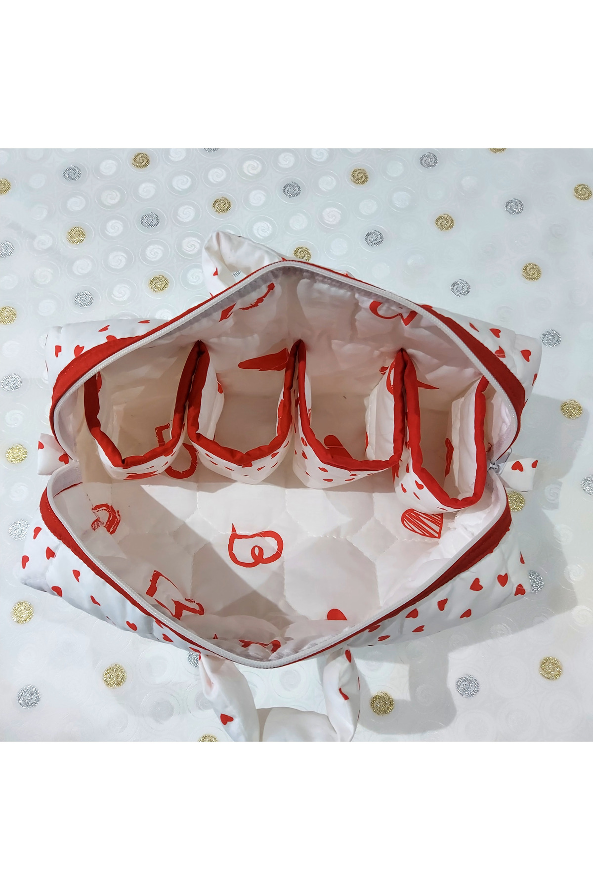 POFUDİK Kalp Desenli Taşıma Kulplu Airwrap ve Tüm Saç Şekillendiriciler için Büyük Boy Çanta Seyahat Çantası fotoğrafı 2 (önizleme)