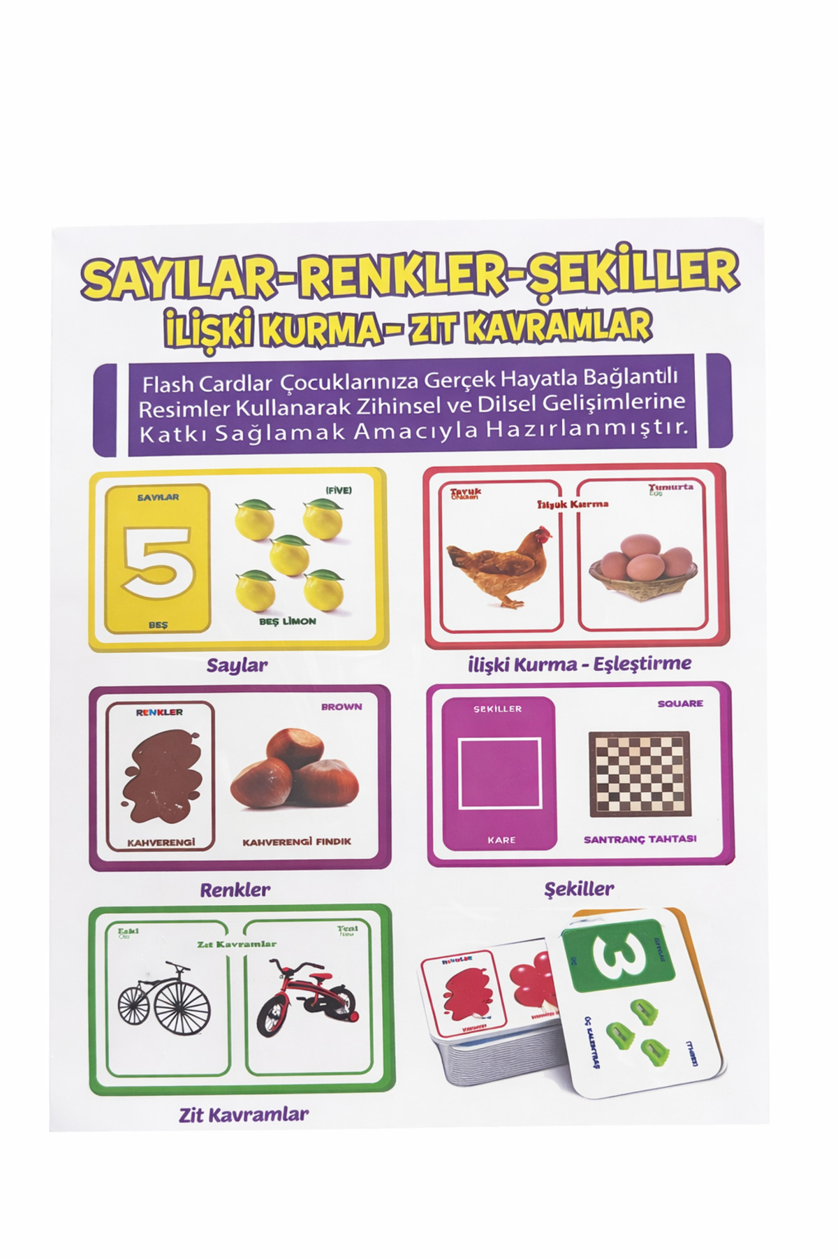 CANDA Premium Eğitici Flash Kart Seti – Sayılar & Renkler & Şekiller gelişim seti fotoğrafı 2 (önizleme)