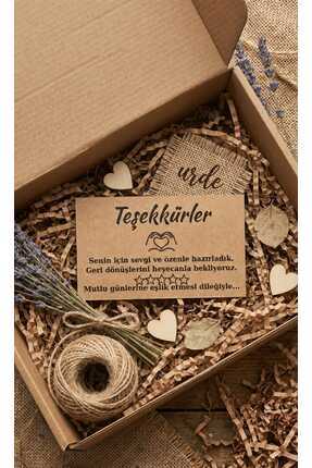 URDE 30 Adet-Kraft Kalın Teşekkür Kartı-8.2x5 cm-E-ticaret Kargo Kutu Paketle...