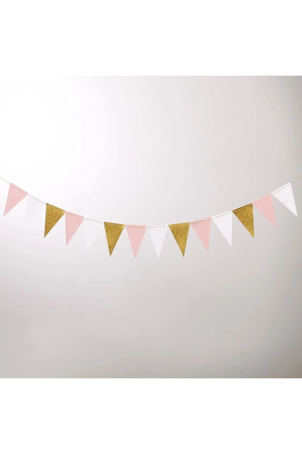 Choice 10Ft 15Flag 10Ft Pink White Gold Paper Triangle Garland Flag ...