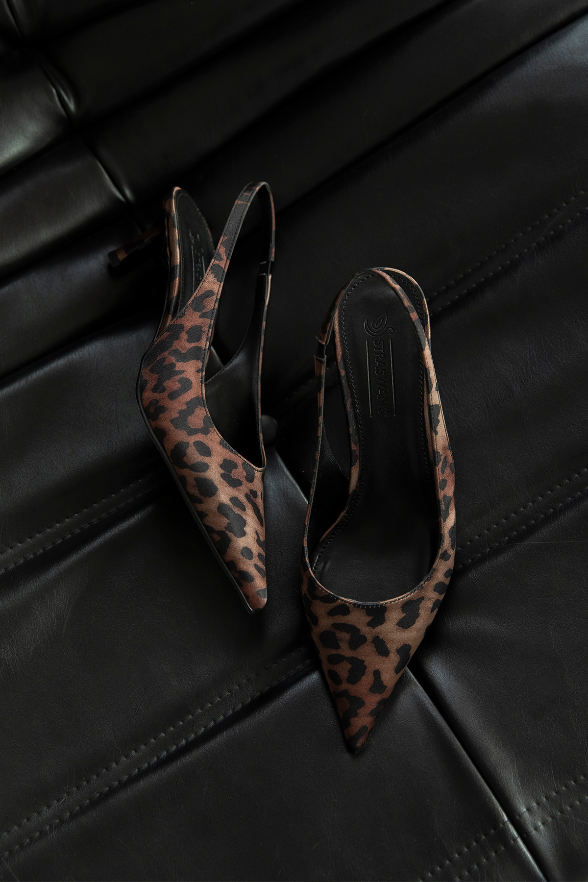 Straswans  Molly Kadın Topuklu Saten Ayakkabı Leopar - Görsel 2