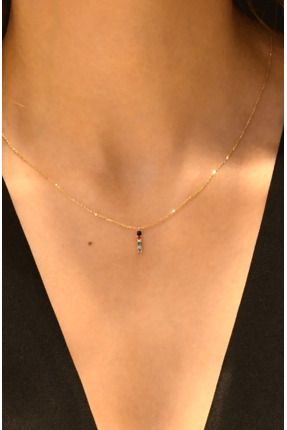 güneyler altın RENKLİ TAŞLI KOLYE 14 AYAR A056365