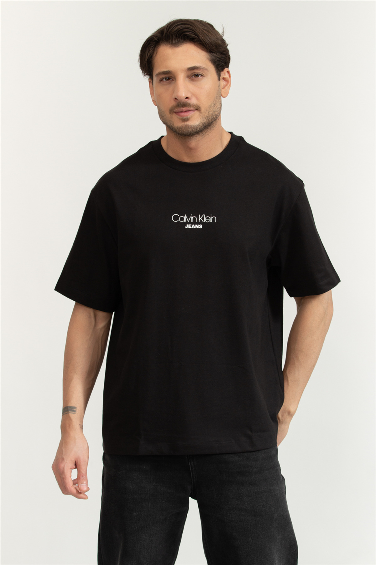 Calvin Klein Erkek Siyah Baskılı Tişörtler