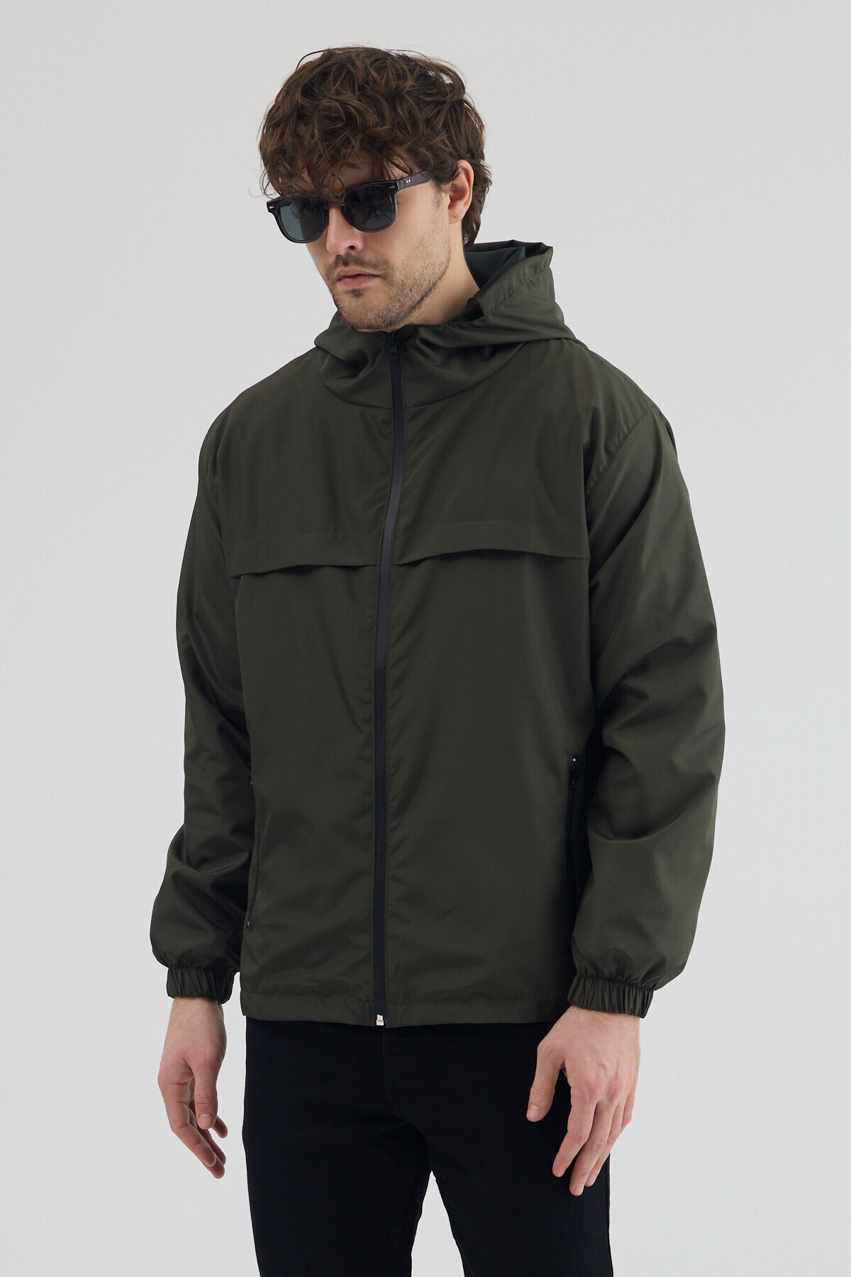 Tonny Black  Erkek Haki Rüzgar ve Su Geçirmez Rahat Kalıp Yağmurluk - Görsel 4