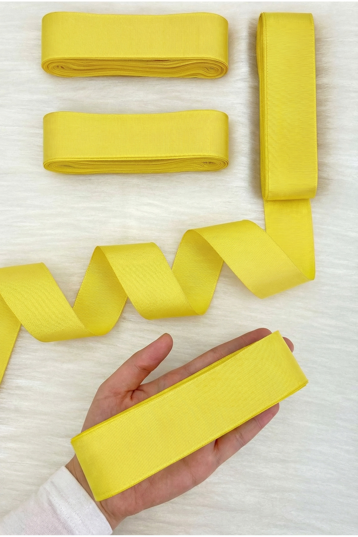 Yellow Grosgrain Ribbon 4 Cm 10 Mt, Bundle Dowry Wedding Engagement Birthday Gift Packaging Decoration