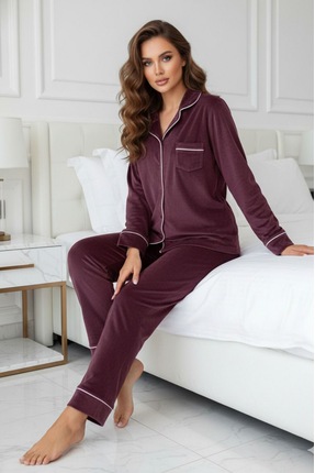 pijamaaskim Kadife pijam takımı mürdüm