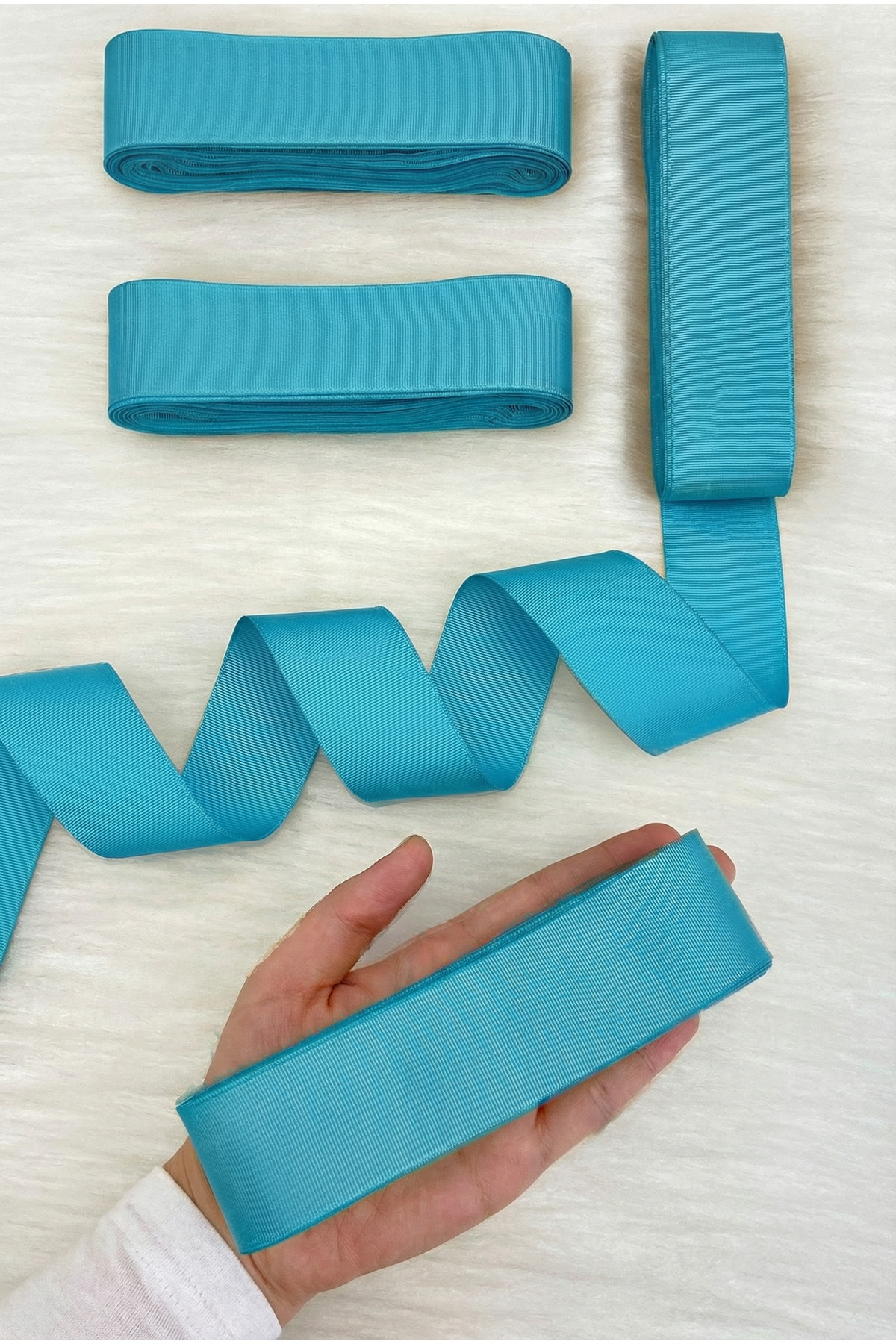 Circumcision Blue Grosgrain Ribbon 4 Cm 10 Mt, Bundle Dowry Wedding Engagement Birthday Gift Packaging Decoration