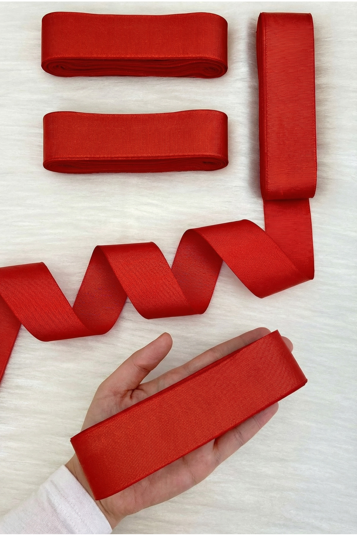 Red Grosgrain Ribbon 4 Cm 10 Mt, Bundle Dowry Wedding Engagement Birthday Gift Packaging Decoration