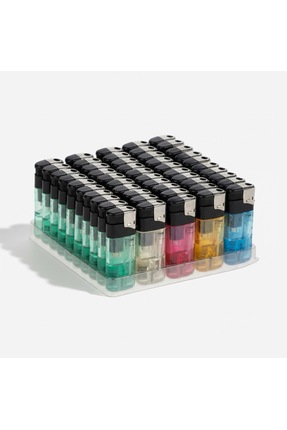 Toscow Doldurulabilir Manyetolu Şeffaf Renkli Çakmak, 50 Adet