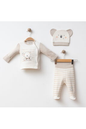 Gümüş Baby Kids BEBEK 3 LÜ TAKIM % 100 PAMUK KUMAŞ KENDİNDEN ELDİVENLİ PAPYONLU