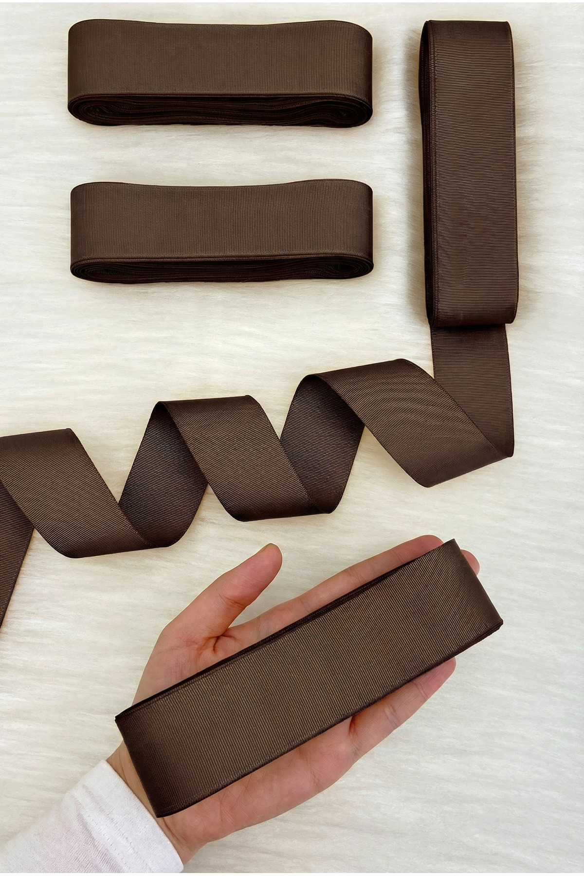 Brown Grosgrain Ribbon 4Cm 10Mt, Bundle Dowry Wedding Engagement Birthday Gift Packaging Decoration