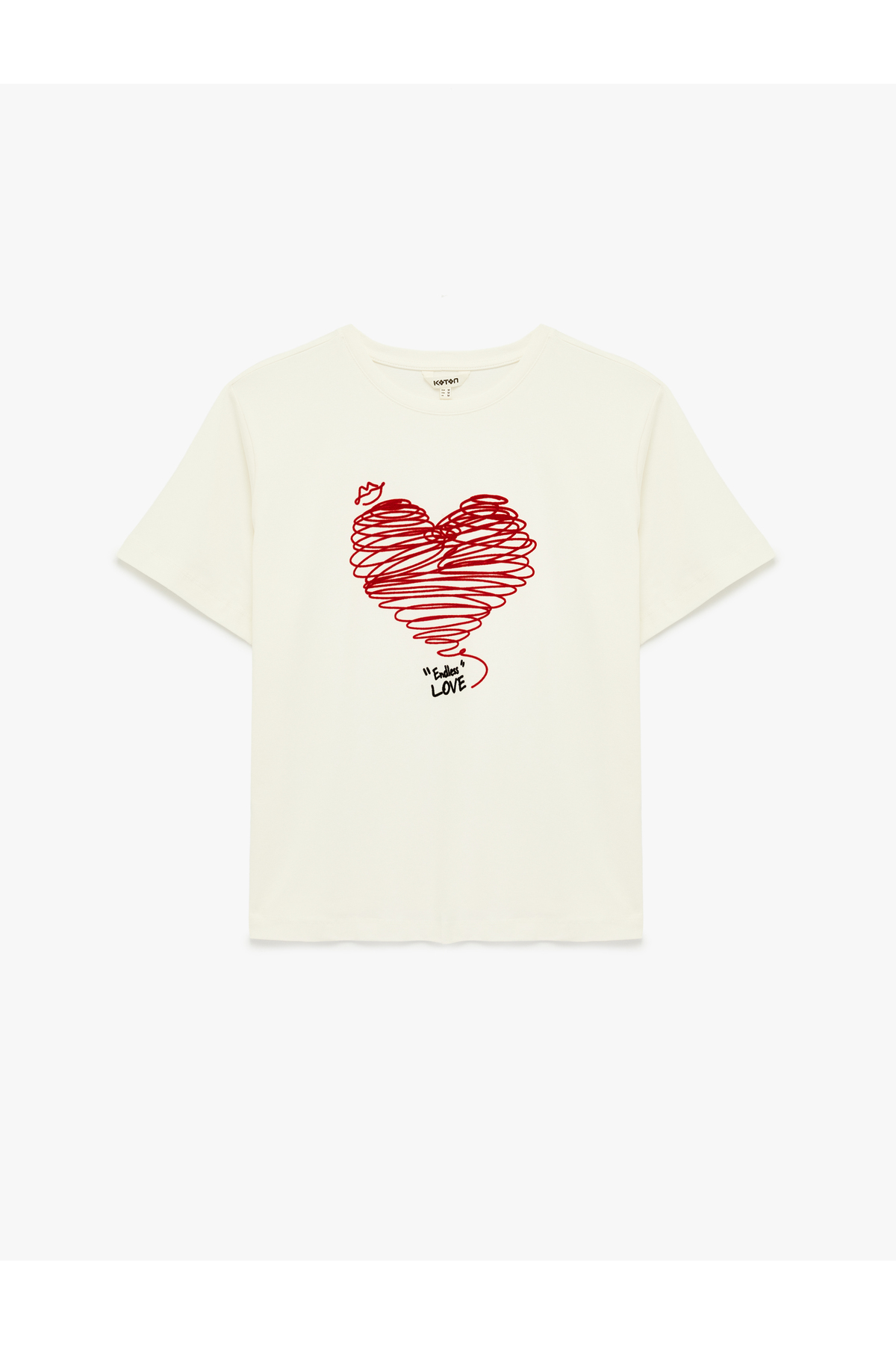 Koton Women'S White Crew Neck T-Shirt