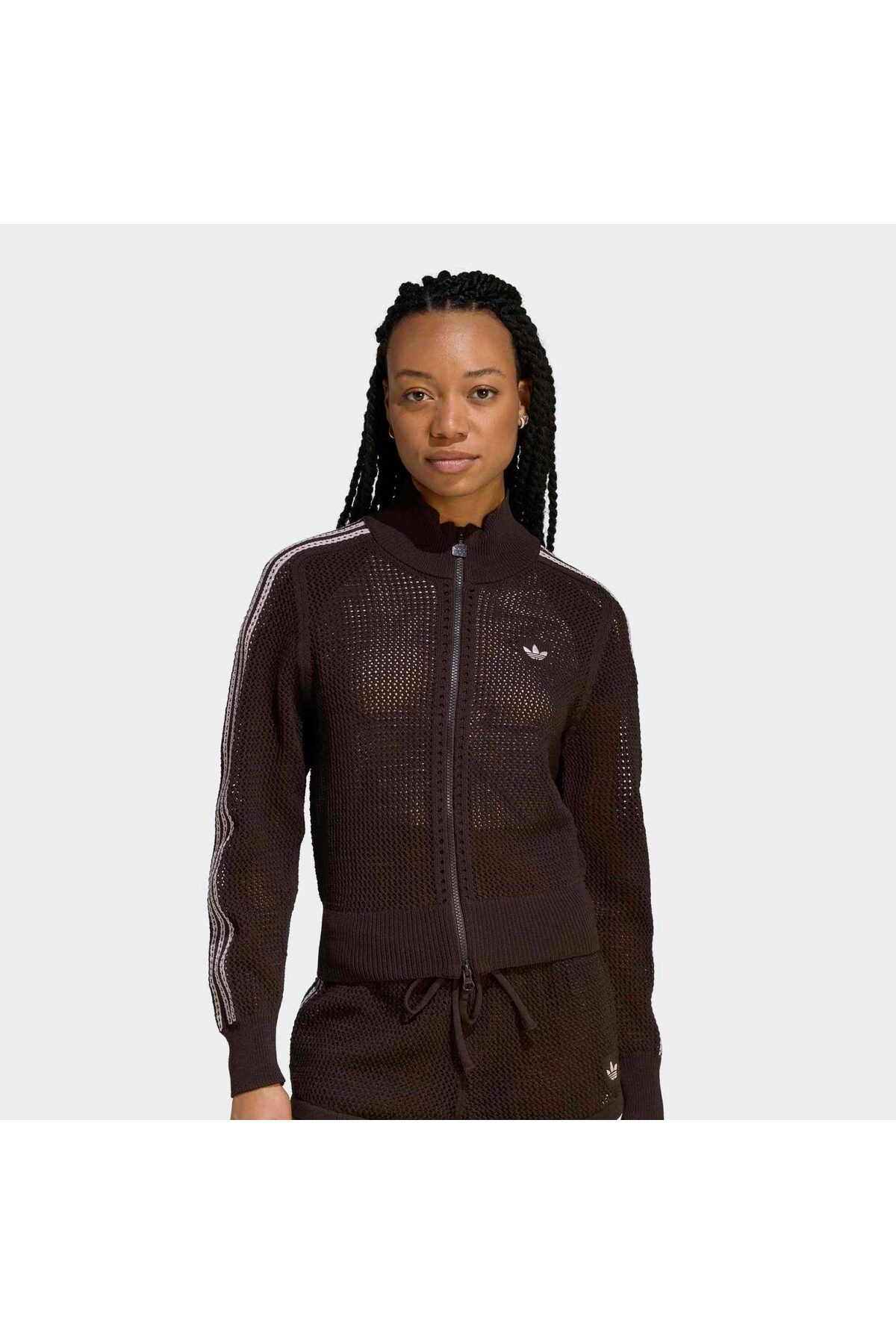 adidas Crochet Firebird Women's Brown Jacket (Ke0202)- Trendyol