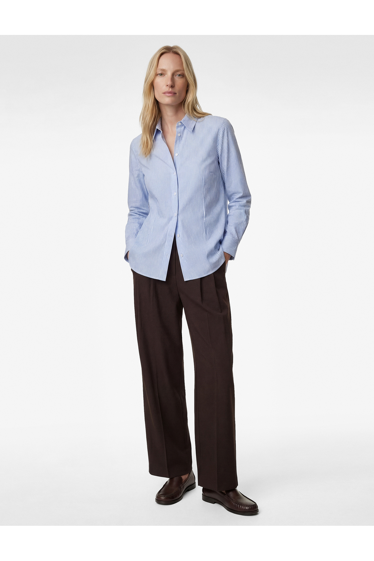 Koton Women'S Navy Stripe Striped Shirt
