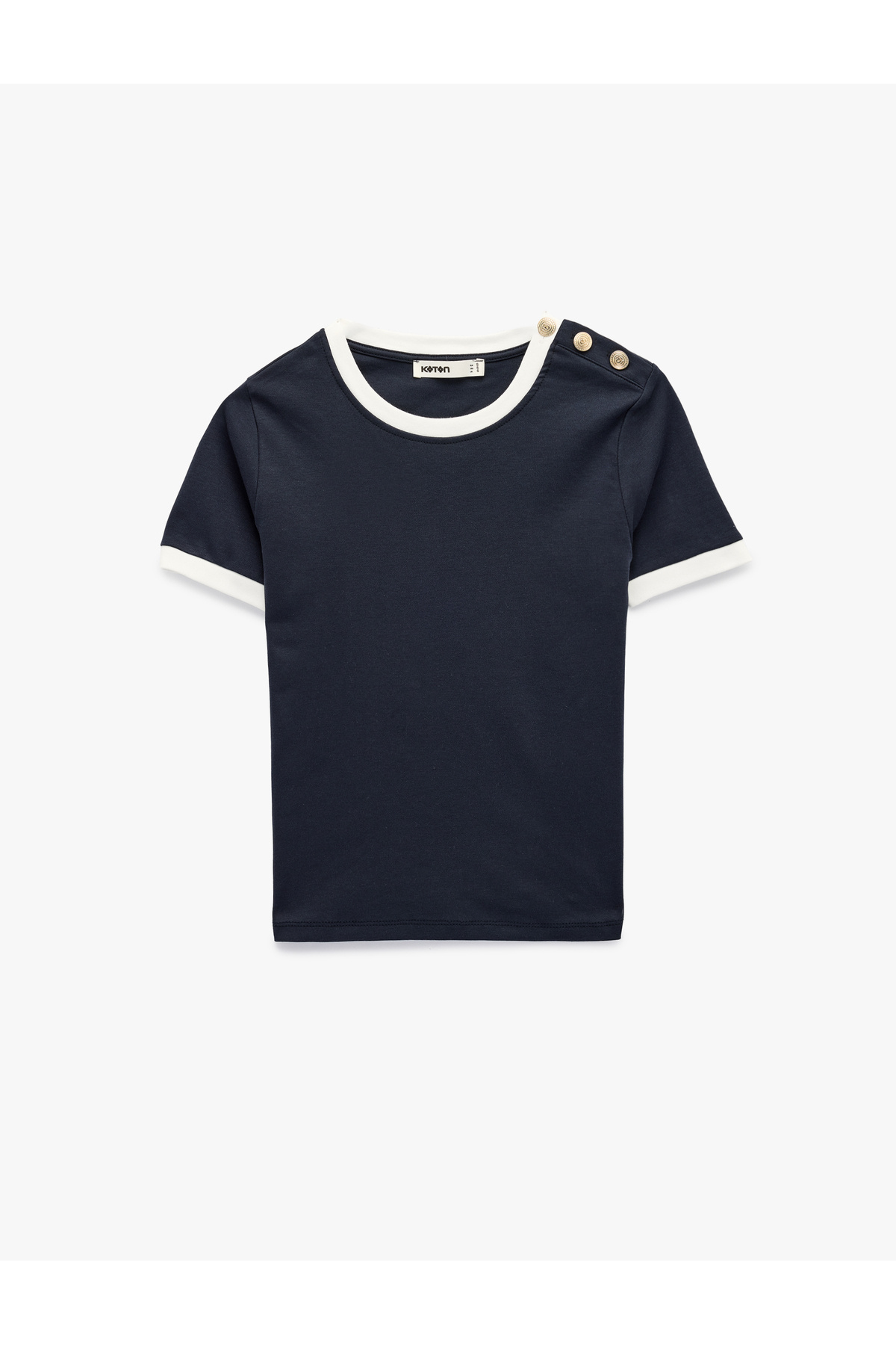 Koton Women's Button Detail T-Shirt