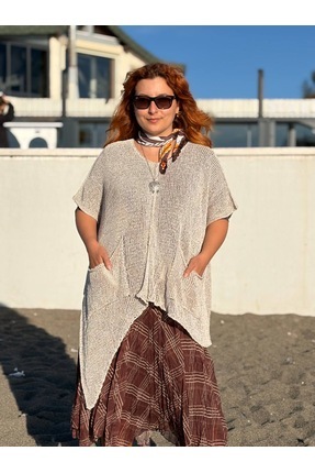 SHOBHA BUTİK Asimetrik Boho Merserize Kazak