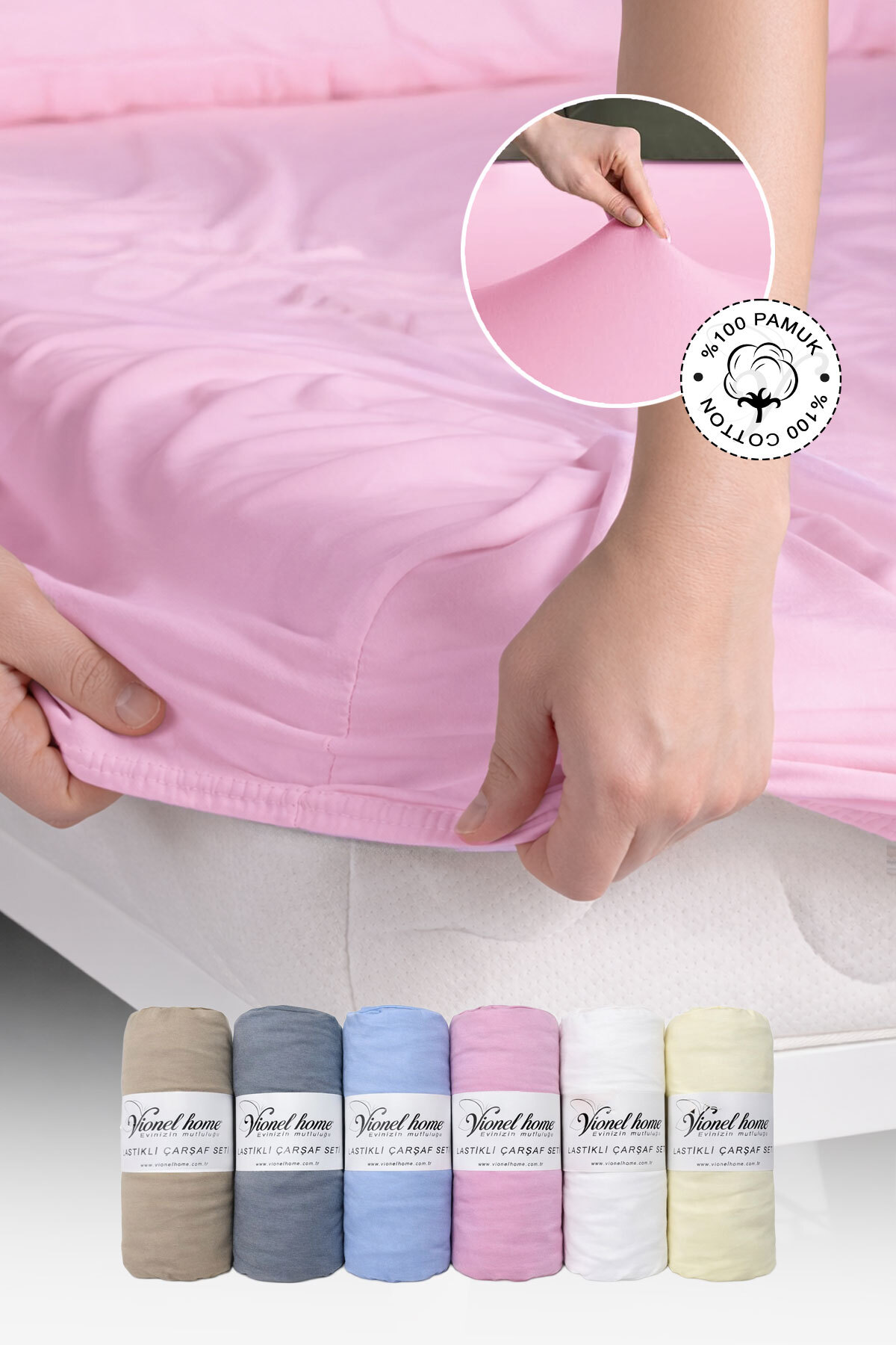 Vionel Home 100% βαμβακερό χτενισμένο ελαστικό σεντόνι υψηλής ποιότητας |   Μ...