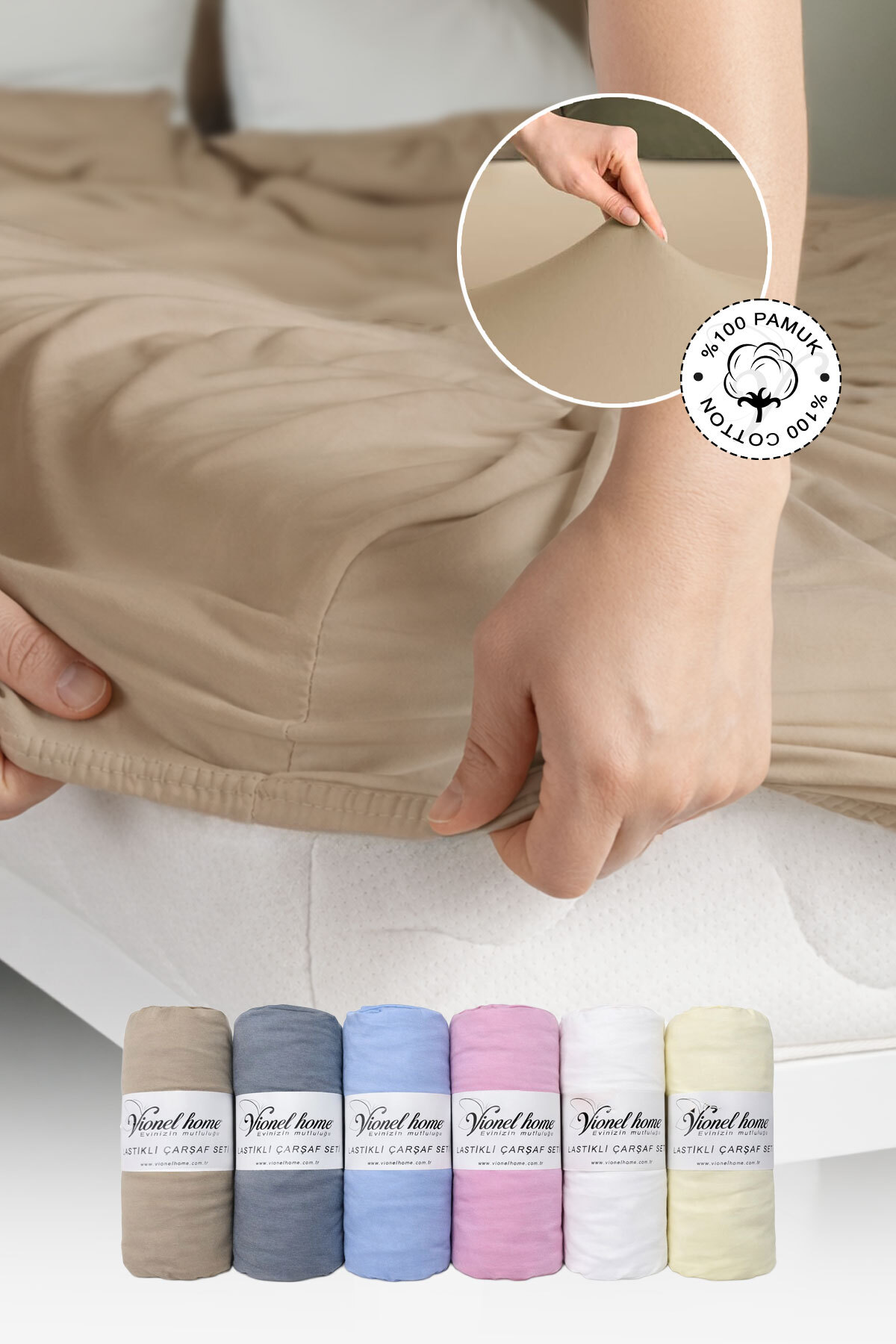 Vionel Home 100% βαμβακερό χτενισμένο ελαστικό σεντόνι υψηλής ποιότητας |   Μ...