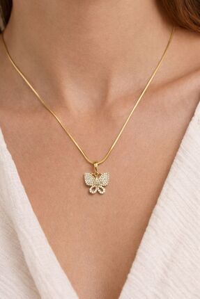 Belasso KadınXuping Gold Zirkon Taşlı Zarif Kelebek Kolye