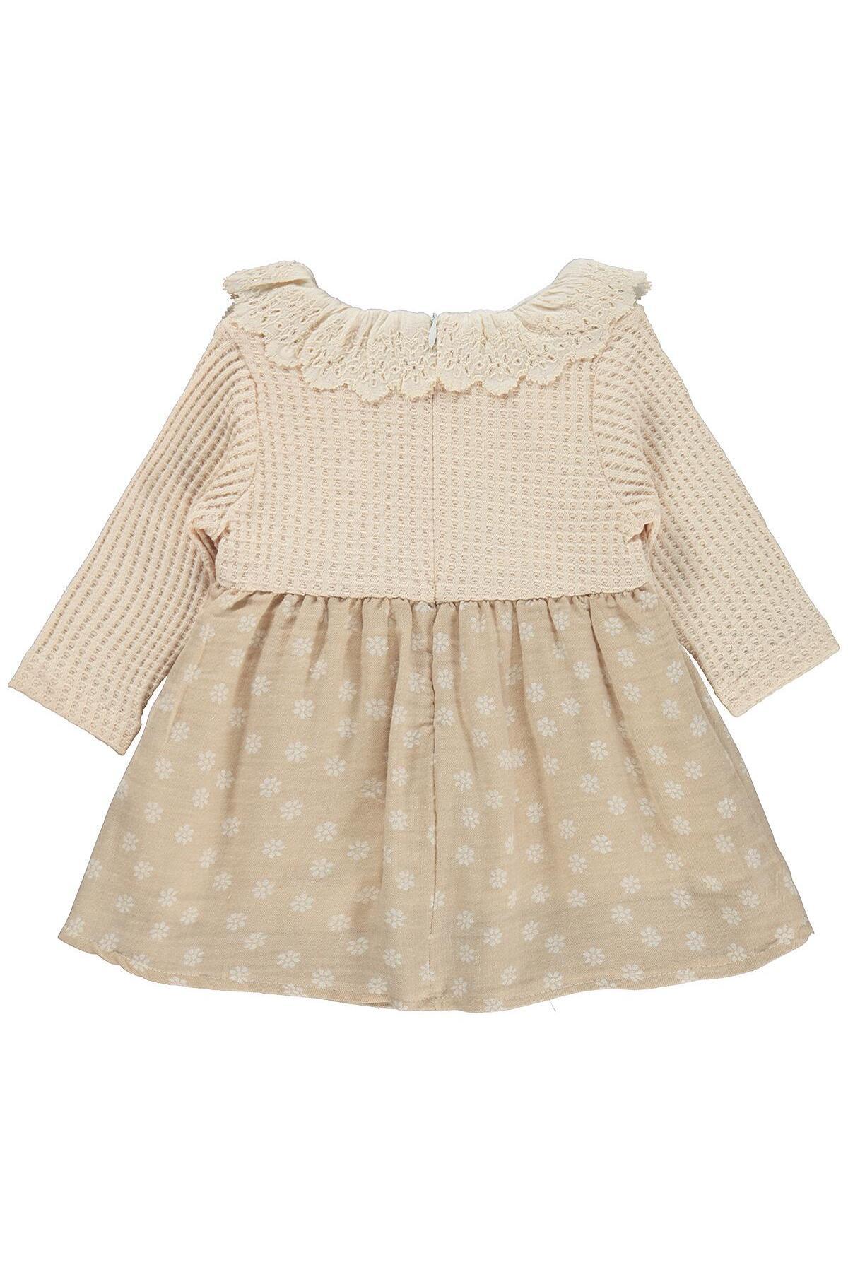 Kumru Lüks Tekstil Süs Bolerolu Bandanalı 6-18 Ay Elbise - Bej fotoğrafı 2 (önizleme)