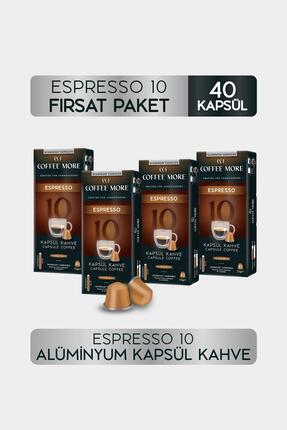 Coffee More 10 Espresso Kapsül Kahve 10 x 4 Paket ( 40 Adet ) Nespresso Uyumlu