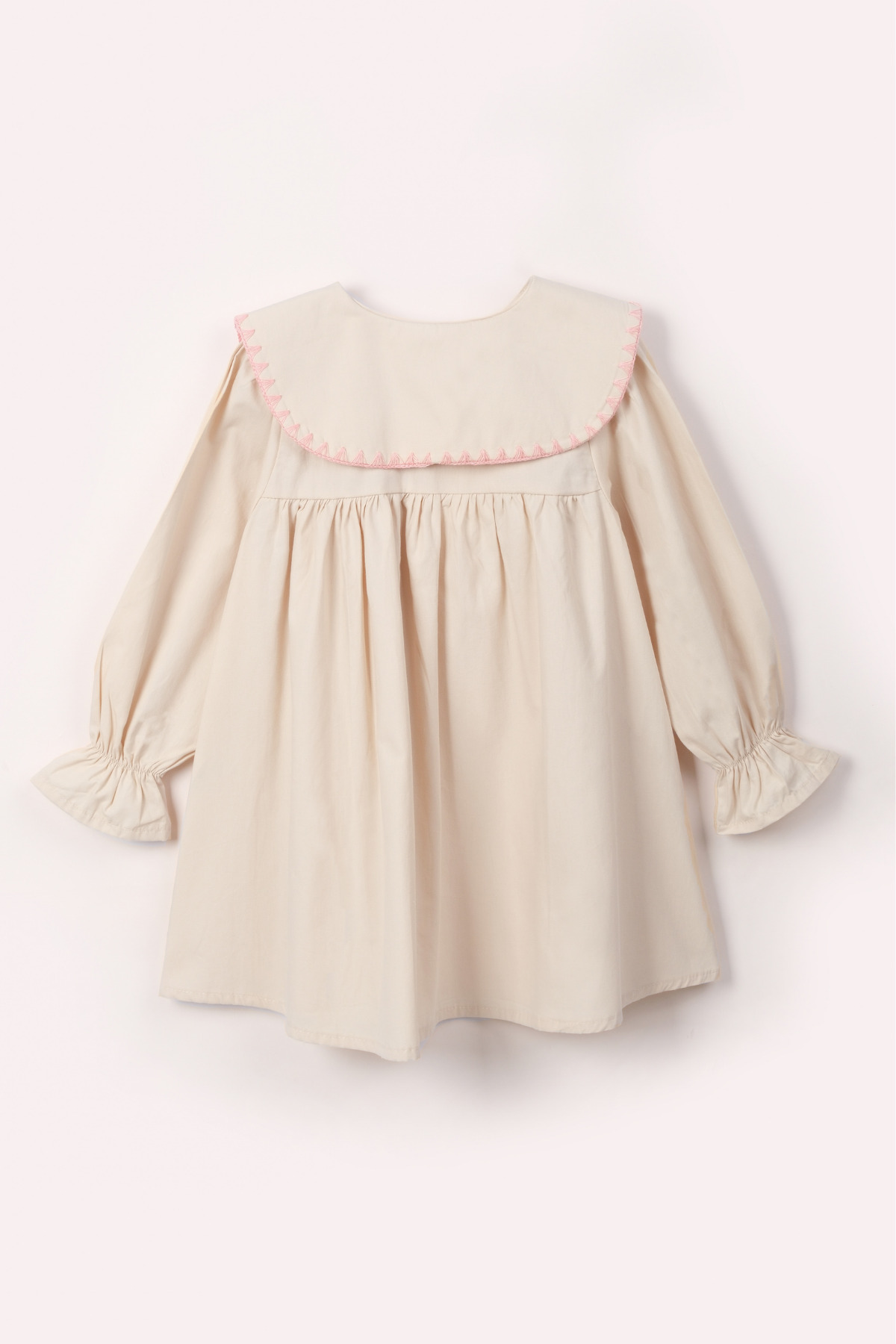 Vauva Kız Çocuk Elbise Uzun Kollu Nakış Detaylı Düğmeli Bayramlık Elbise fotoğrafı 2 (önizleme)