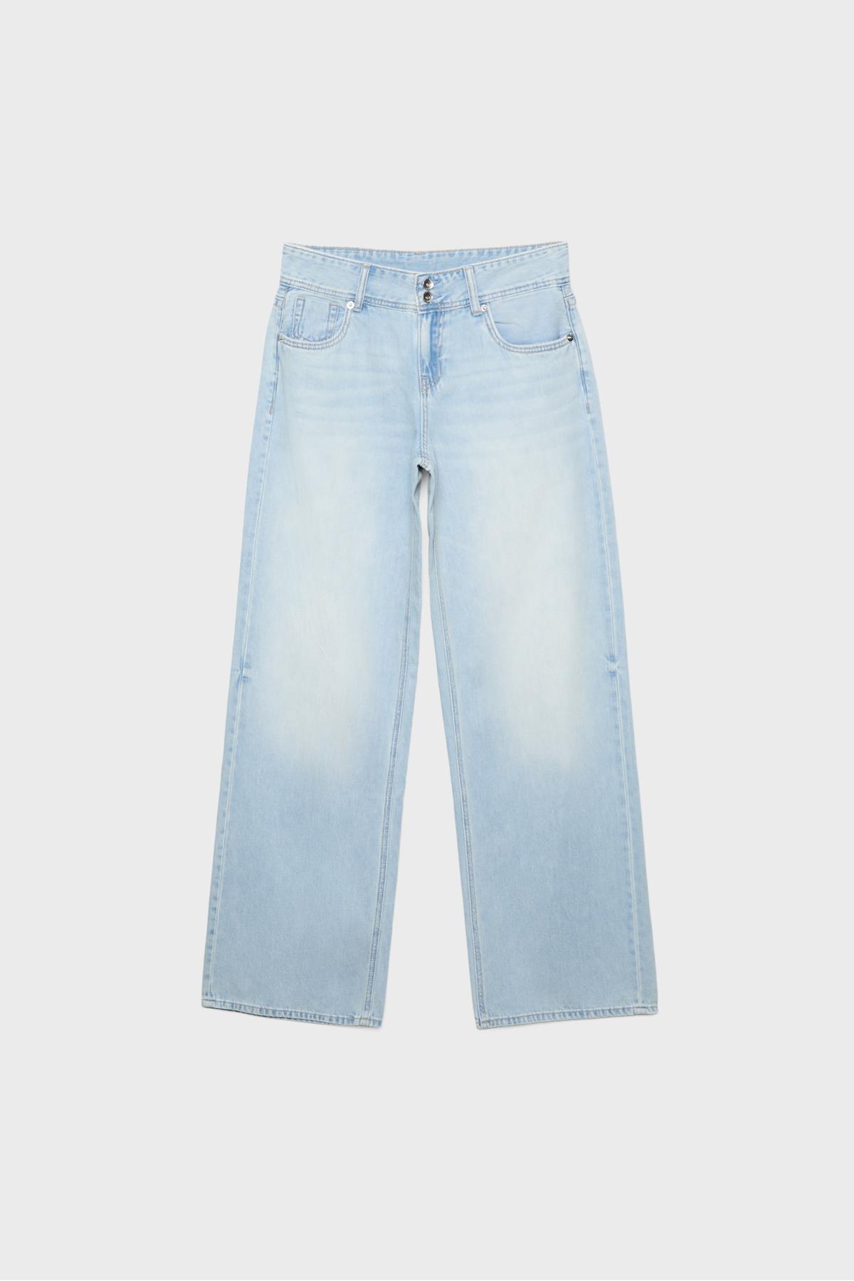Stradivarius  Düşük bel çift düğmeli jean - Görsel 6