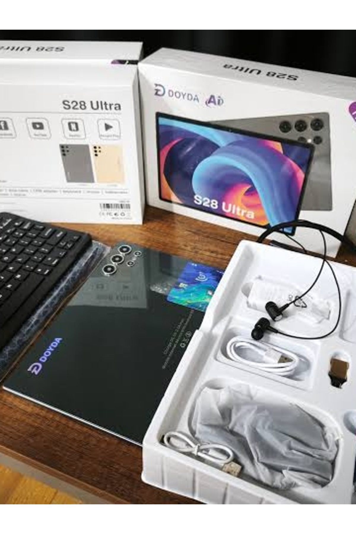 S28 Ultra 10.1” Tablet 16GB RAM 1TB Hafıza Android Tablet + Klavye Kılıf Kalem A