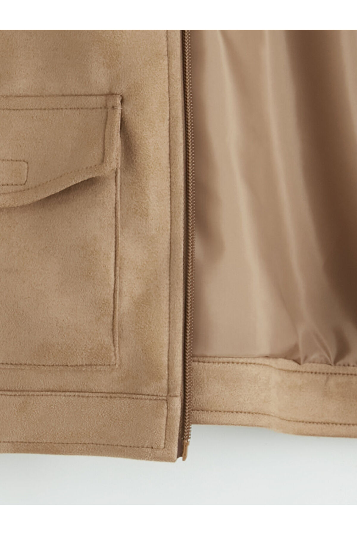 LC Waikiki GÜLİS GİYİM 'DEN Kahverengi Erkek Çocuk Süet Görünümlü Ceket fotoğrafı 2 (önizleme)