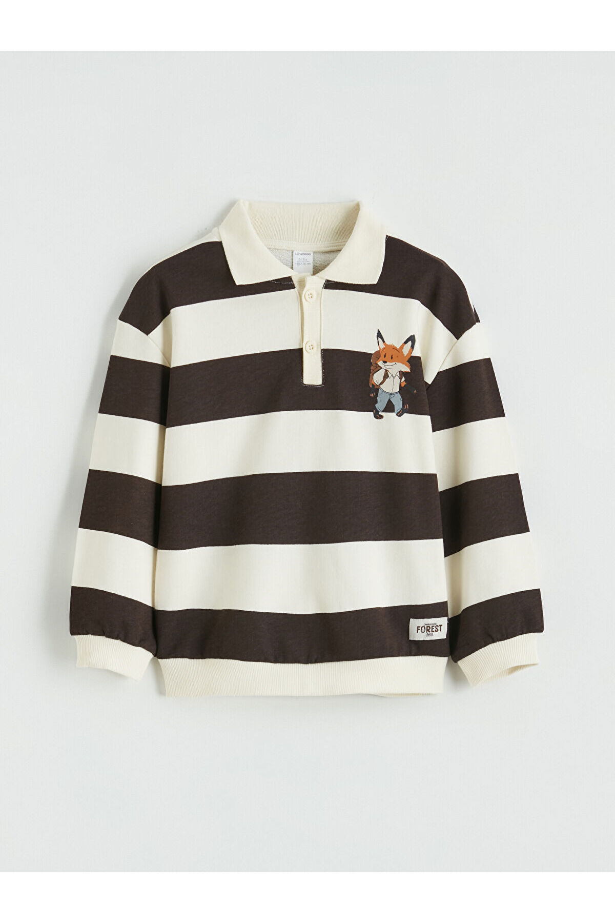 LC Waikiki Elsiva Collection Kahverengi Polo Yaka Erkek Çocuk Sweatshirt ve Eşofman Altı fotoğrafı 2 (önizleme)