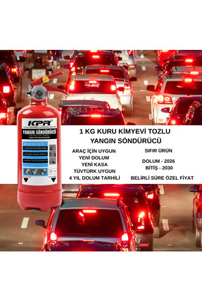 KPR YANGIN ARAÇ MUANE İÇİN UYGUN 1 KG YANGIN SÖNDÜRME TÜPÜ