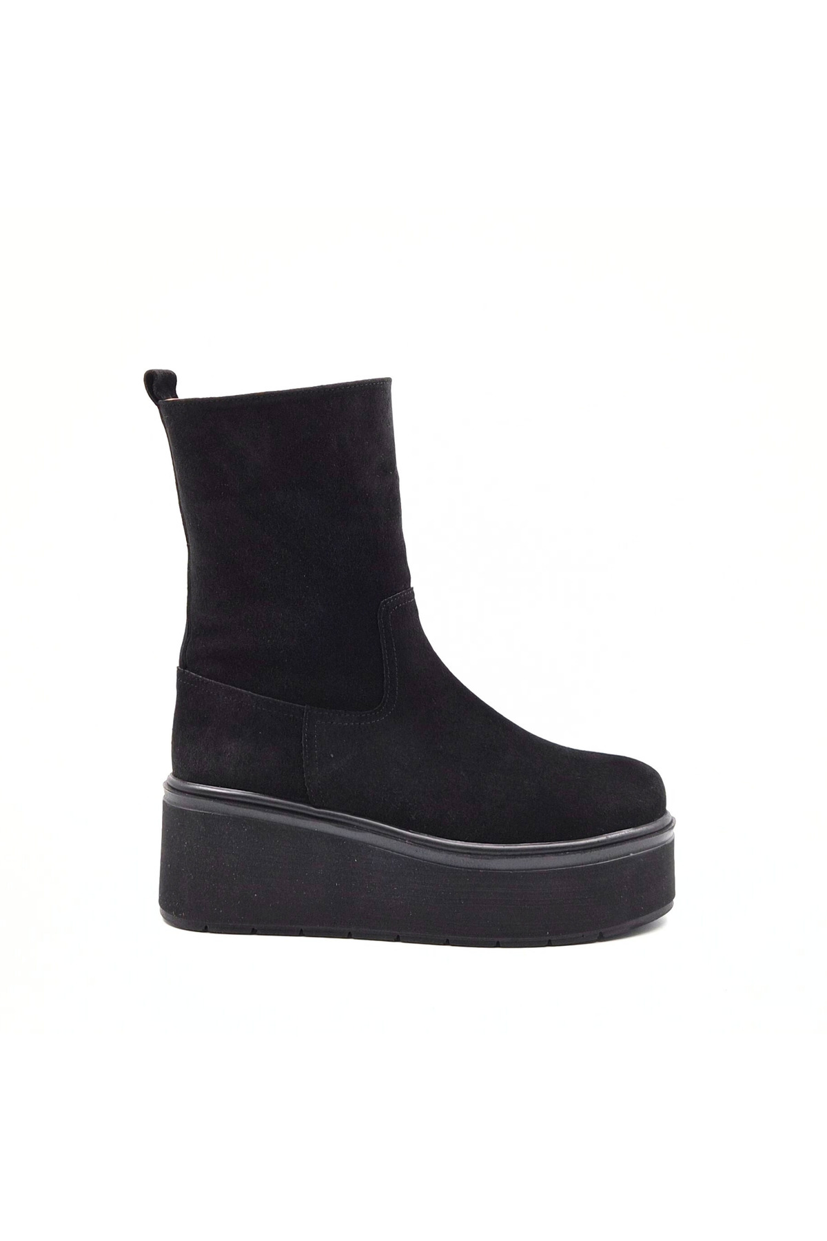 Folle Süet Siyah Flatform Kadın Bot