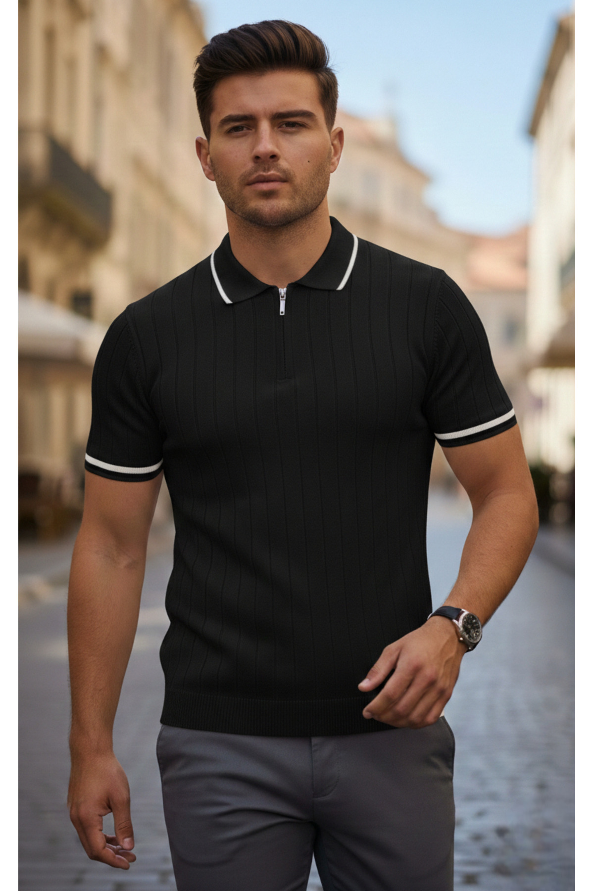 legends butik  Erkek Mevsimlik 6’lı Kombin Set – 3’lü Ottoman Gömlek & 3’lü Pamuklu Polo Yaka Tişört - Görsel 6