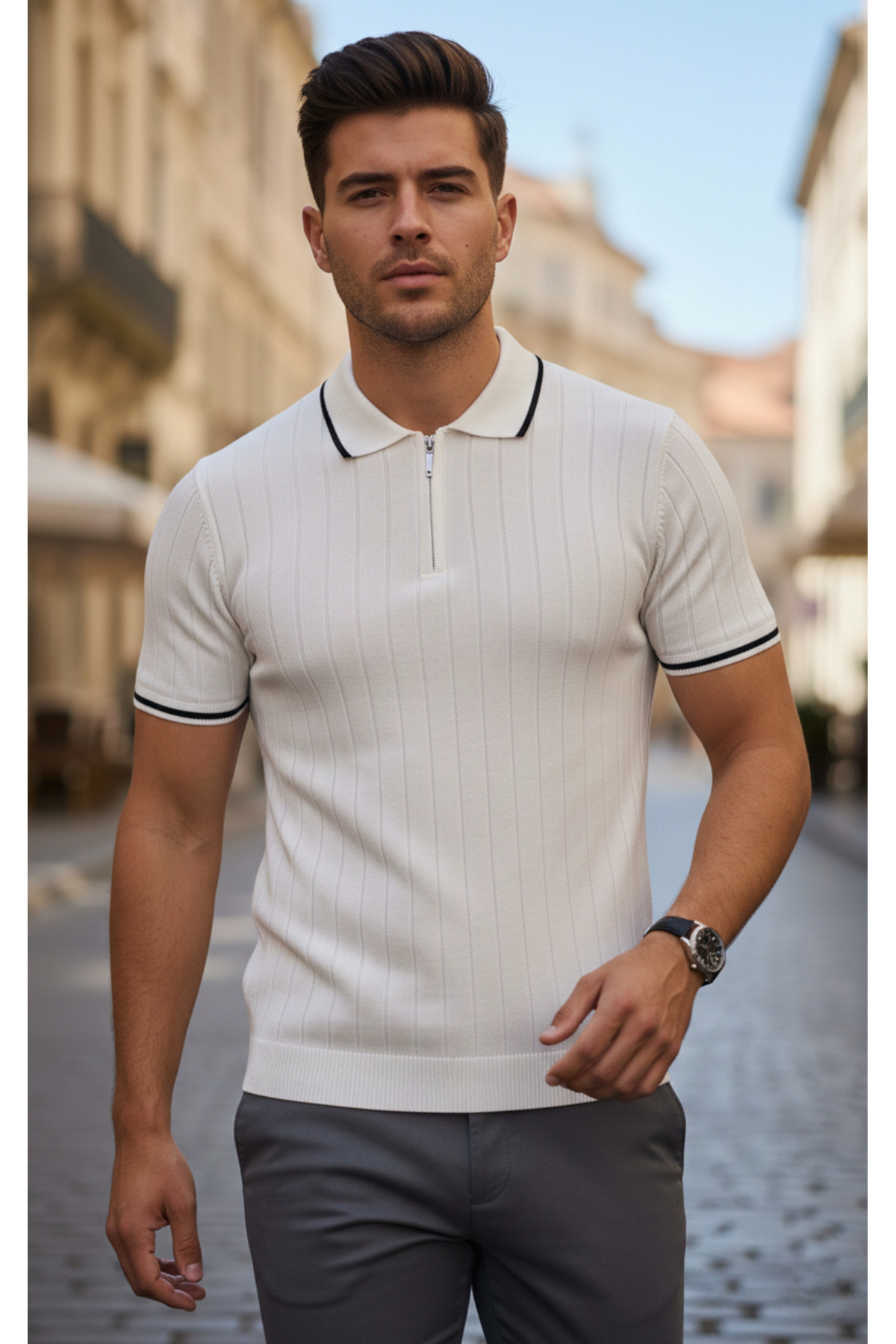 legends butik  Erkek Mevsimlik 6’lı Kombin Set – 3’lü Ottoman Gömlek & 3’lü Pamuklu Polo Yaka Tişört - Görsel 5