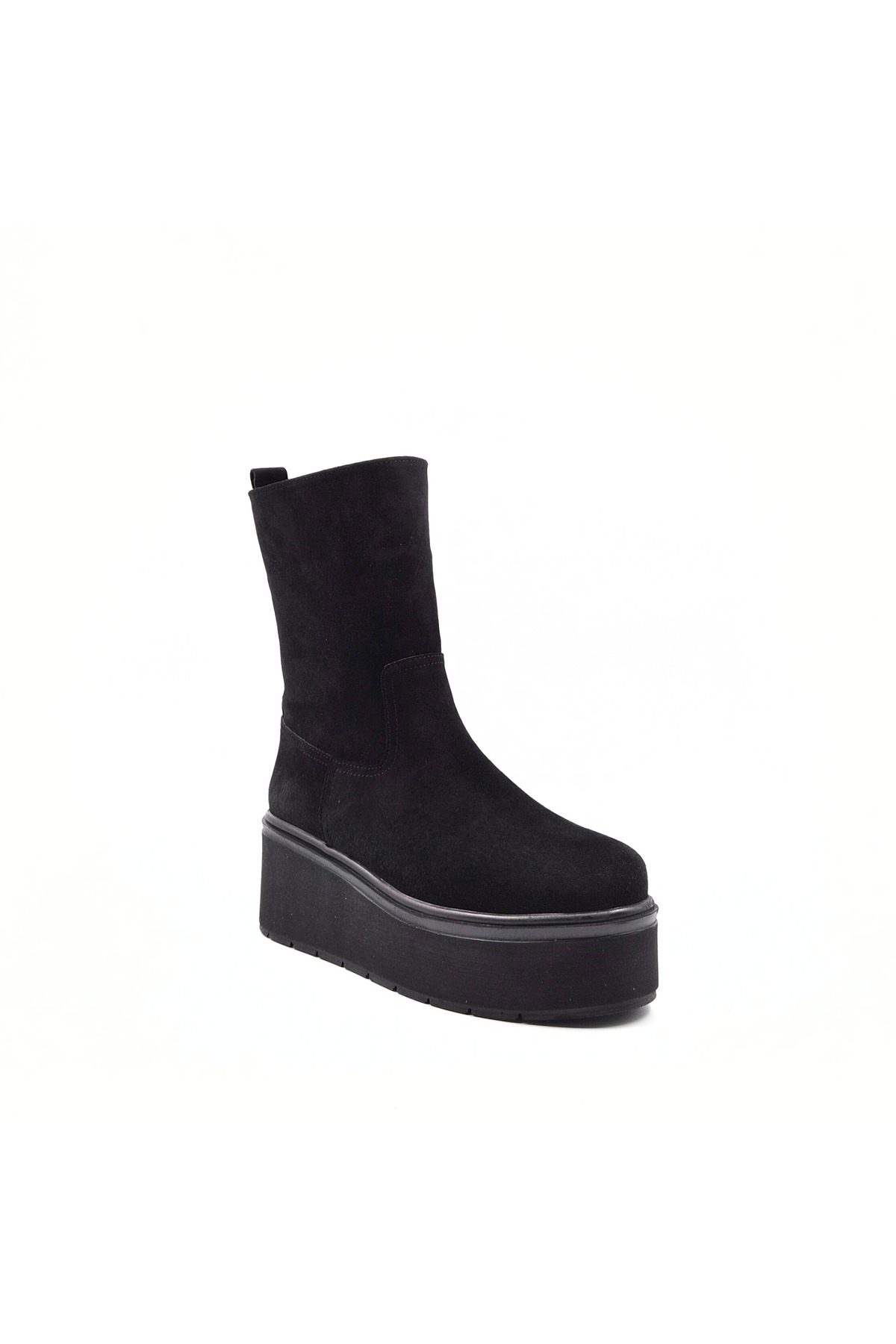 Folle Süet Siyah Flatform Kadın Bot görsel 3