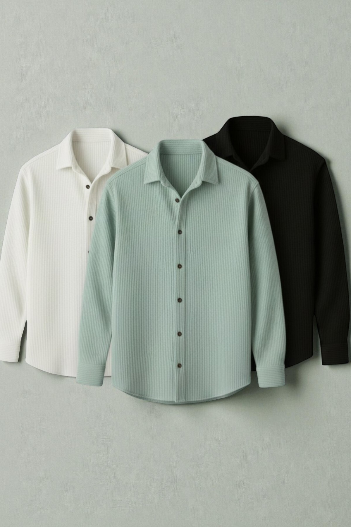 legends butik  Erkek Mevsimlik 6’lı Kombin Set – 3’lü Ottoman Gömlek & 3’lü Pamuklu Polo Yaka Tişört - Görsel 2