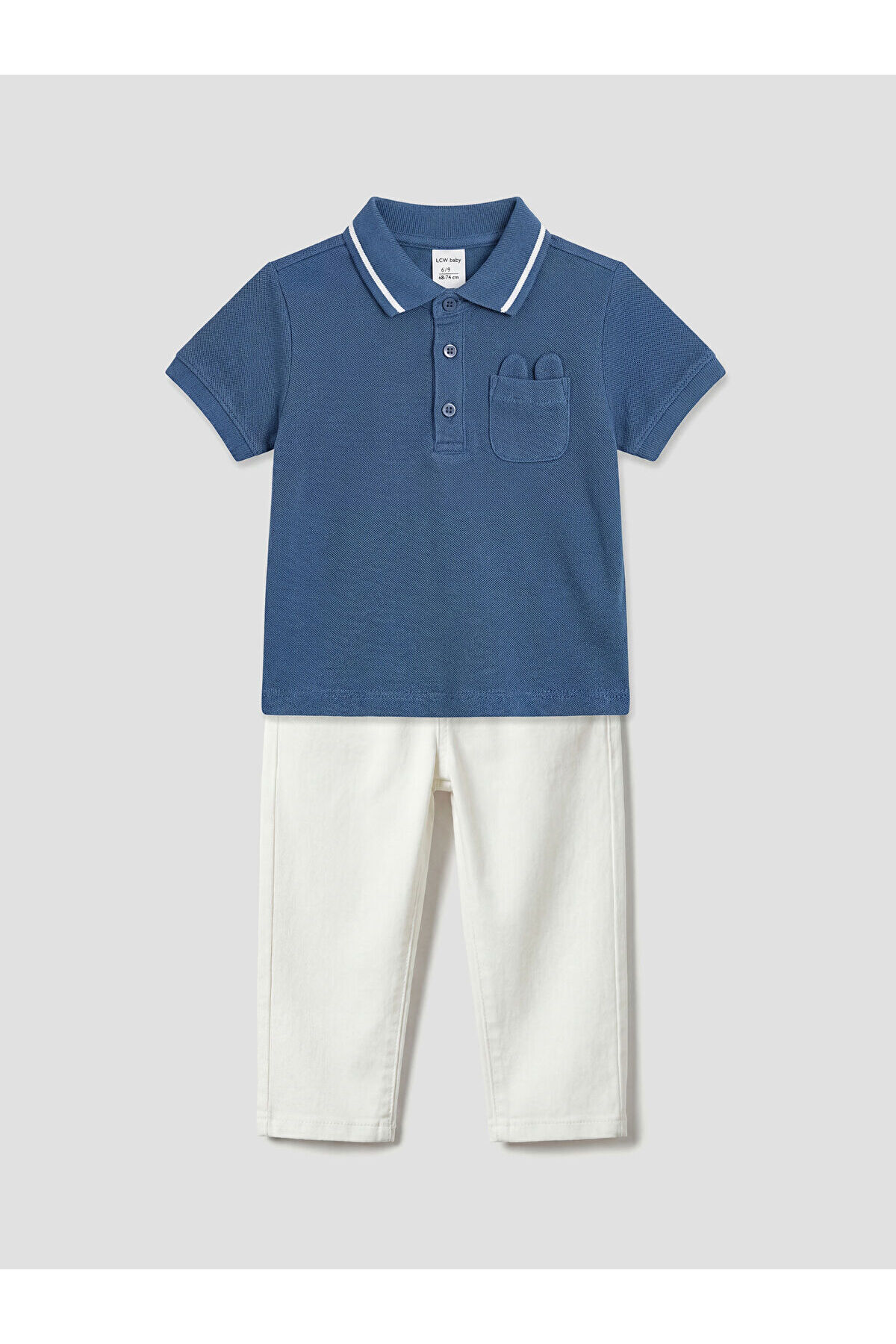 LC Waikiki Elsiva Collection Lacivert Polo Yaka Erkek Bebek Tişört ve Pantolon fotoğrafı 2 (önizleme)