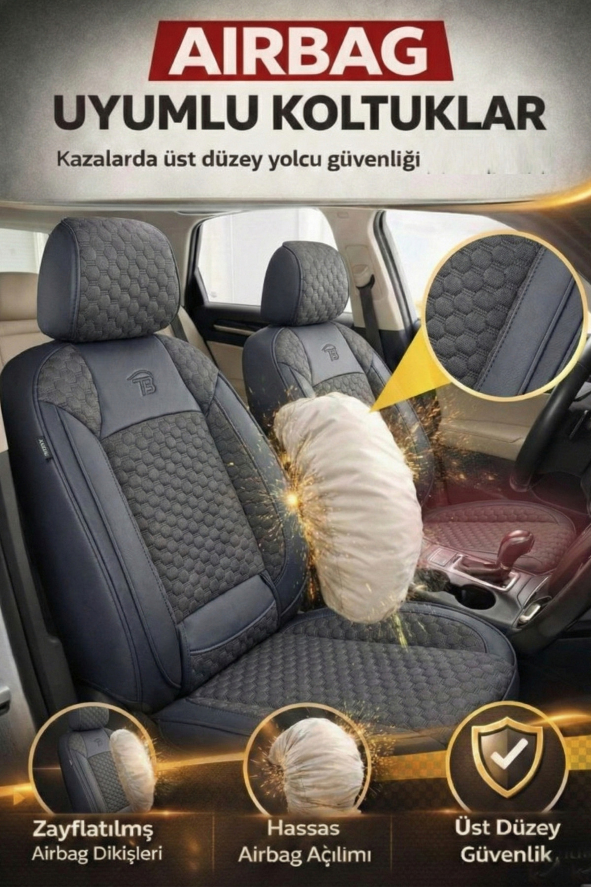 Jeep Cherokee 2001-2008 2+1 Arka Sırt Oturak Uyumlu Altay Serisi Füme Koltuk Kılıfı — alternatif görsel