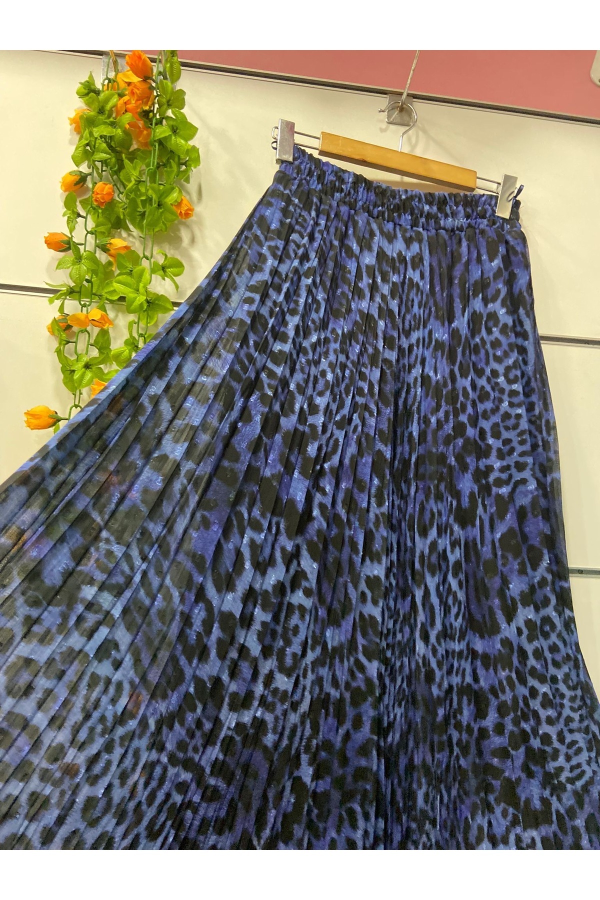 edu collection  Desenli şifon ÇAN etek astarlı - Görsel 2