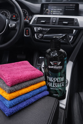 quickwax TORPİDO PARLATICI(TORPEDO POLISHER) 500ML VE 40*40 MİKROFİBER BEZ