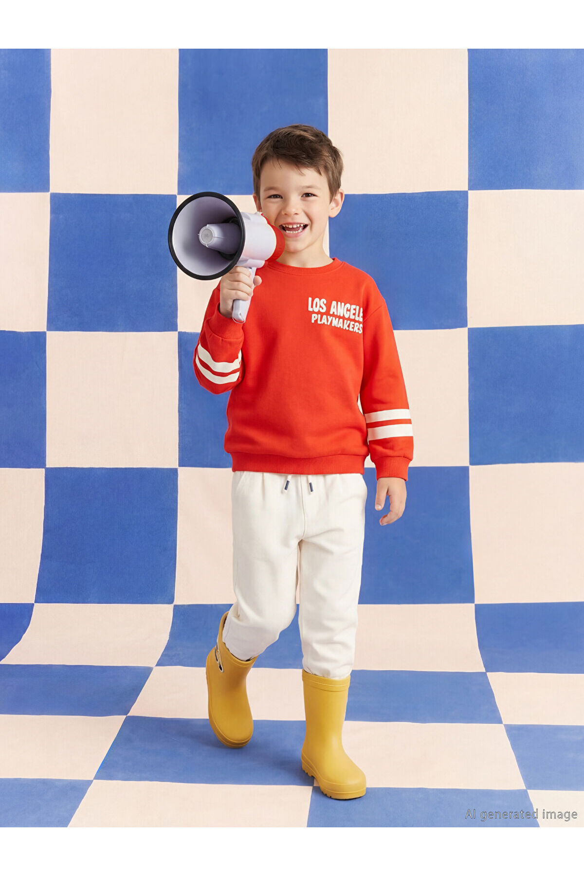 LC Waikiki Nevaa Collection Kırmızı Los Angeles Baskılı Erkek Çocuk Sweatshirt fotoğrafı 2 (önizleme)