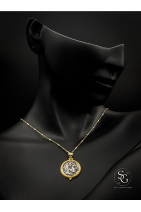 Store Antik Esinti: El İşçiliği 925 Ayar Gümüş Sikke Kolye