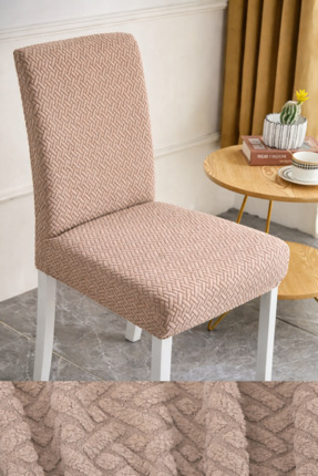 beyvetçe (6 ADET) TUĞLA DESEN LİKRALİ KUMAŞ Sandalye Örtüsü, Lastikli, Esnekl...