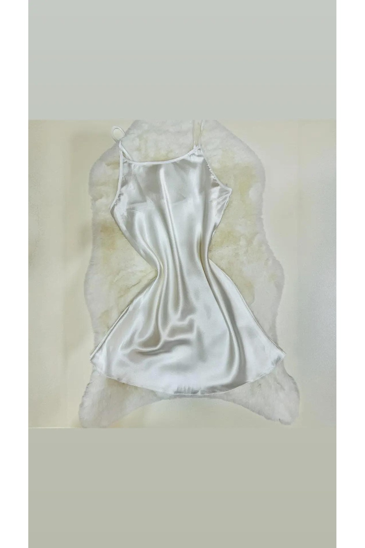 allure underwear Beyaz Saten Gecelik