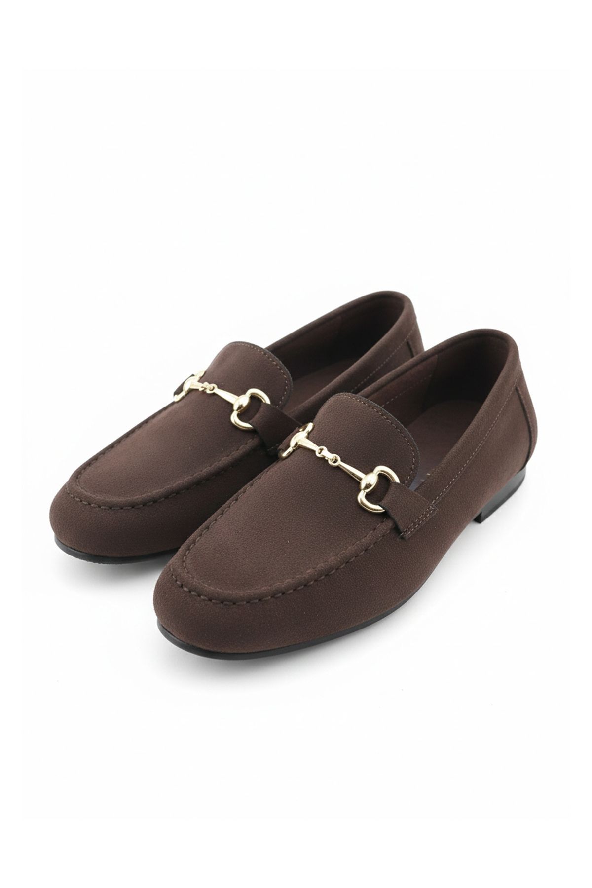 LUXEON Kadın Kahve Günlük İthal Süet Tokalı Loafer Casual Ortopedik Hafif Esnek Rahat Şık Kadın Ayakkabı görsel 6