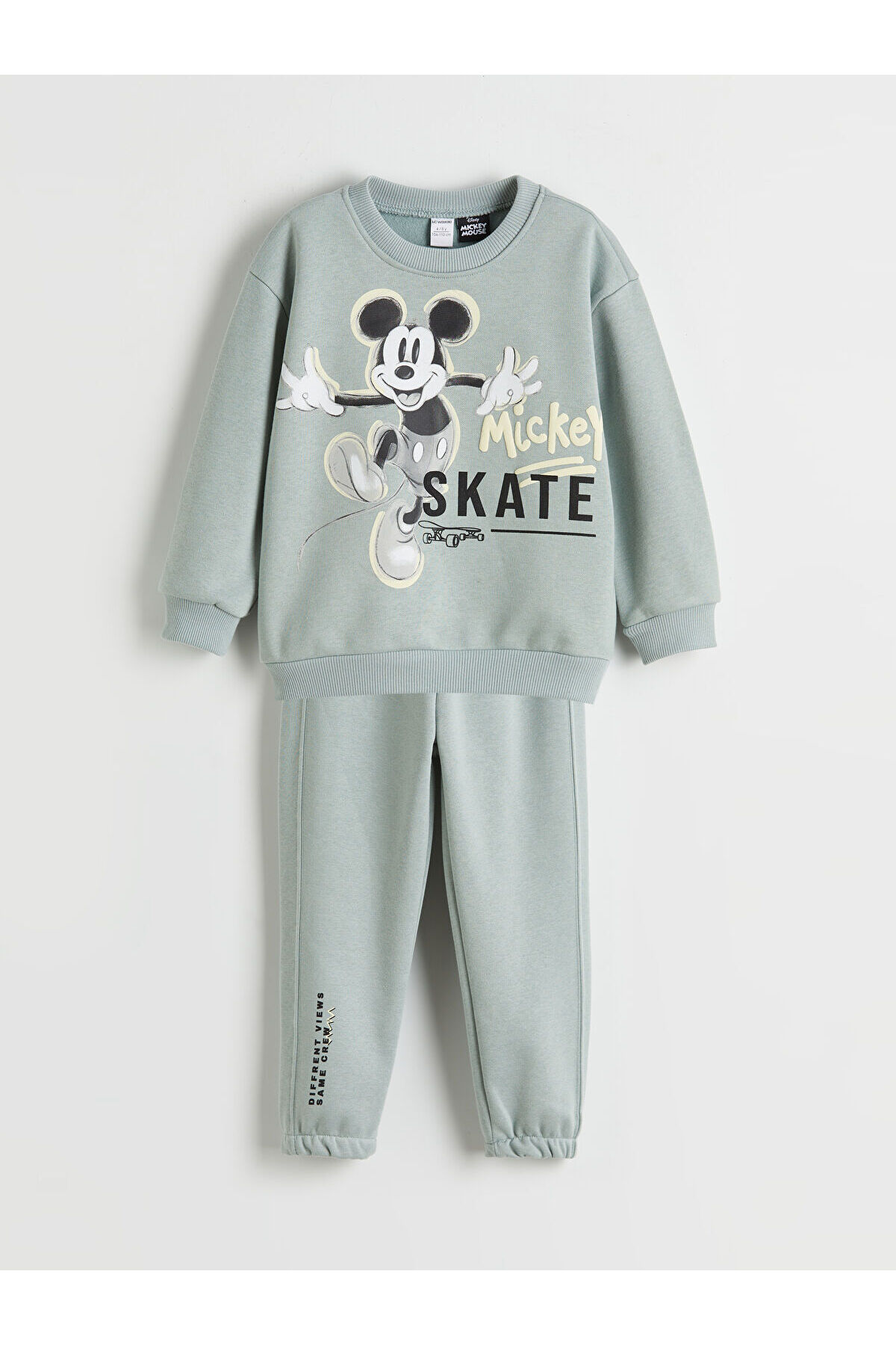 LC Waikiki Nevaa Collection Yeşil Mickey Mouse Baskılı Erkek Çocuk Sweatshirt ve Eşofman Altı fotoğrafı 3 (önizleme)