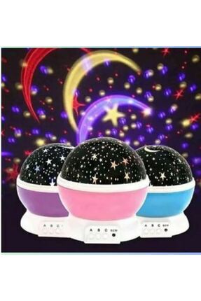 btm home Projeksiyon Gece Lambası - Renkli LED Çocuk Odası Tavan Yansıtan Mas...
