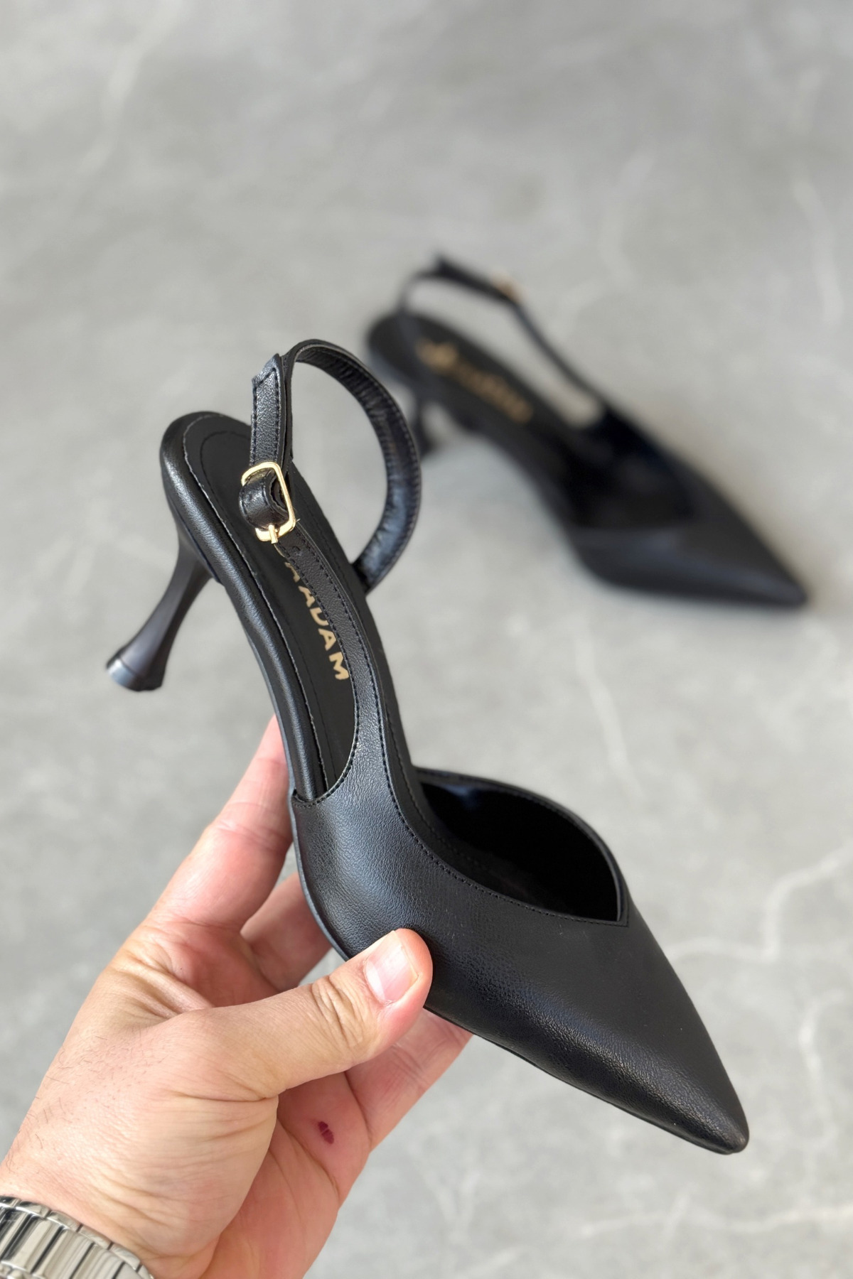 GOFFSHOES Kadın Eleni İnce Topuklu Ayakkabı - siyah-deri görsel 4